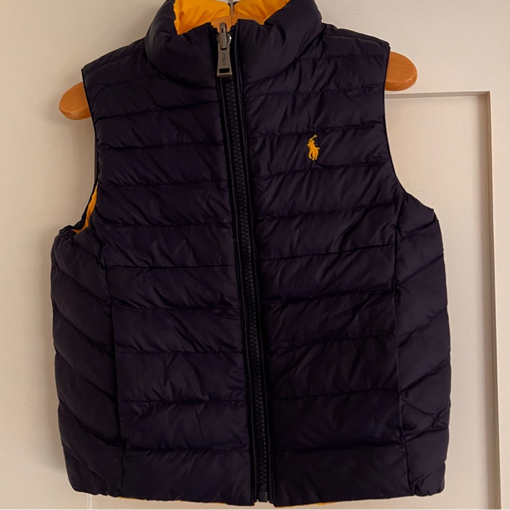 Polo Ralp Lauren Reversible Yellow Blue Puffer Vest 3T